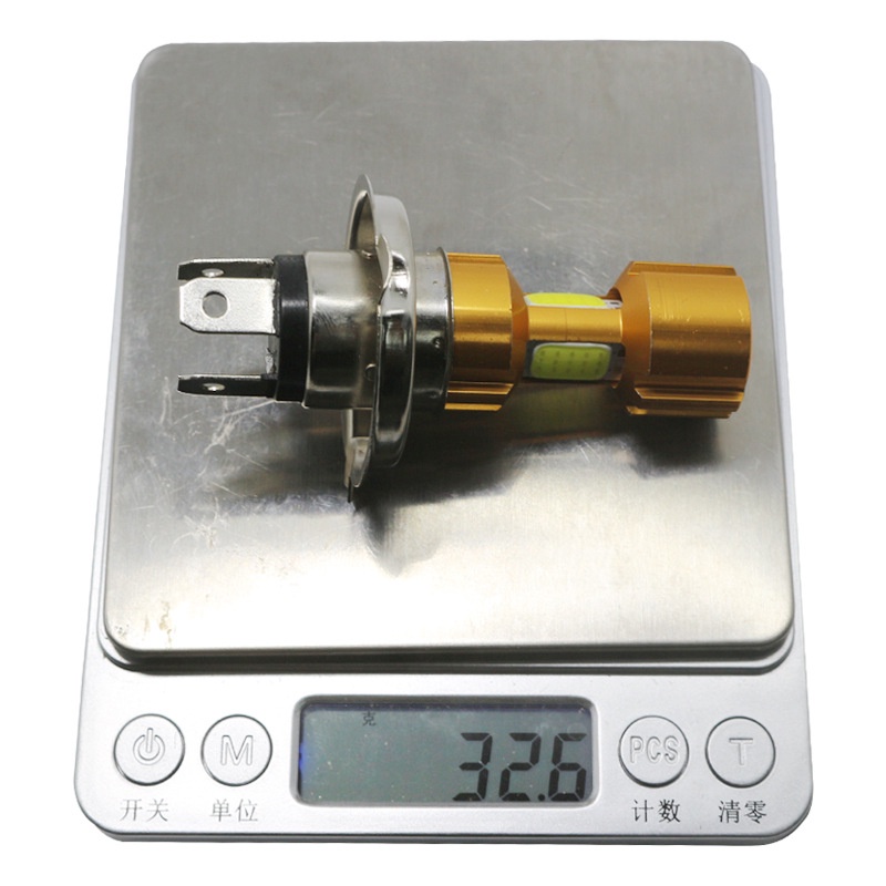 Đèn pha xe máy 3 chấu màu đồng siêu sáng tiết kiệm điện bình ác quy chiếu sáng khảng cách xa