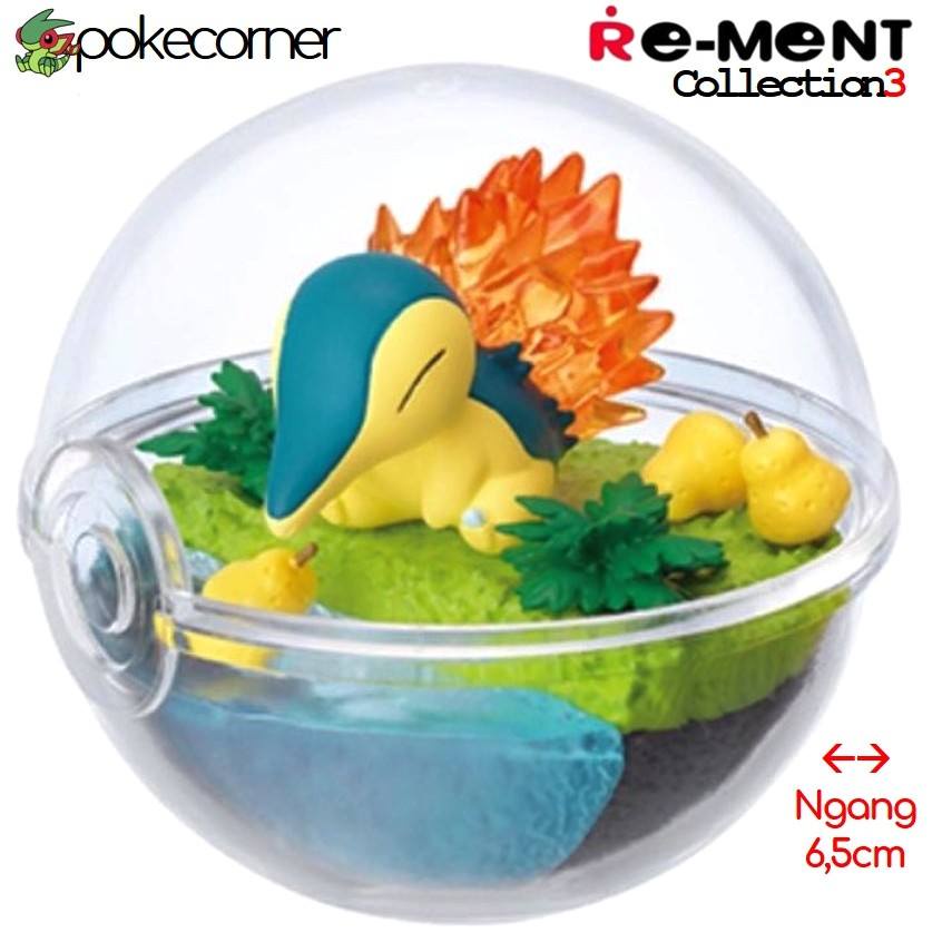 [Vol3]Quả Cầu Pokemon Terrarium Collection 3 Cyndaquil chính hãng Re-Ment - trong suốt, mở nắp được - PokeCorner