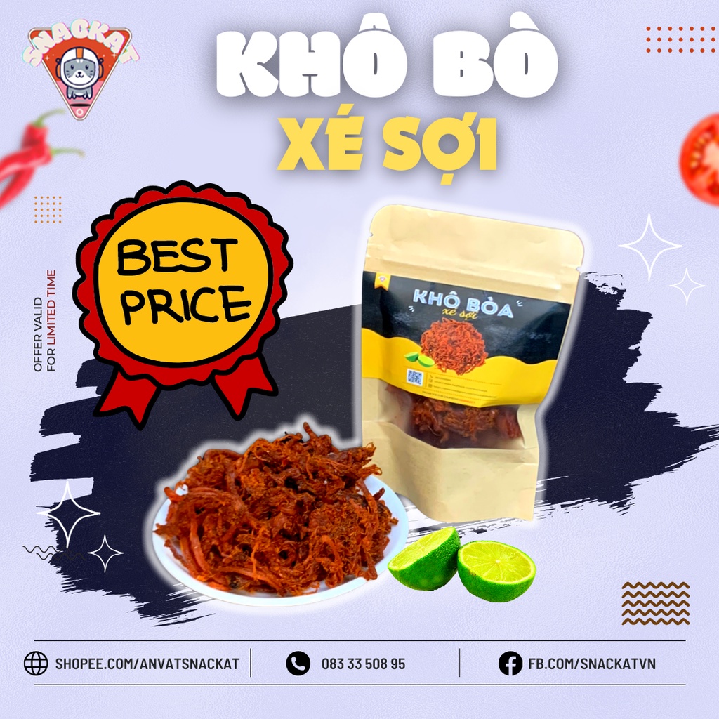 Khô Bò Sợi Khô Bò Xé Khô Bò Cay Xé Sợi Khô Bò Rẻ Nhất 30G - SNACKAT | BigBuy360 - bigbuy360.vn