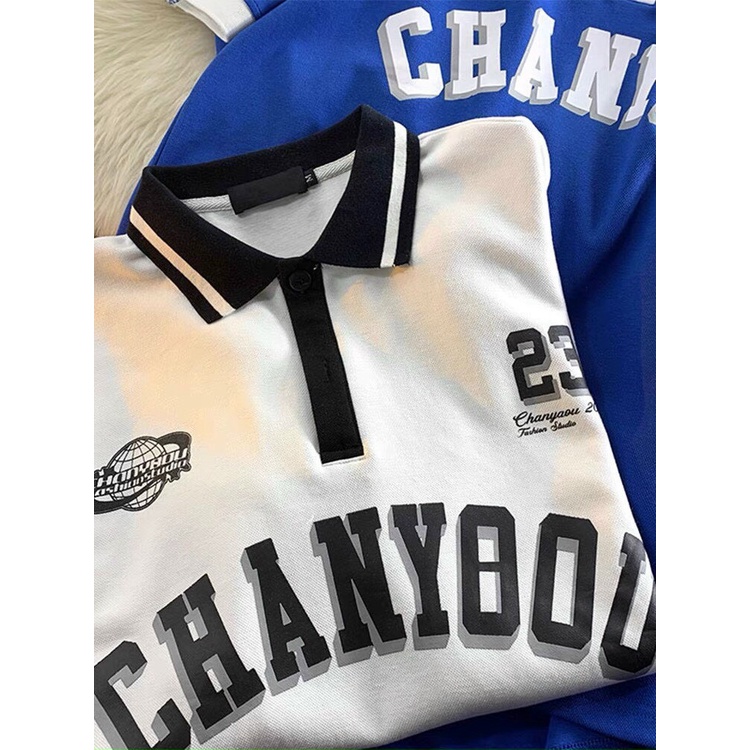 Áo Thun Polo Form Rộng Tay Lỡ Unisex Nam Nữ CHANYOOU Siêu Đẹp Camshop