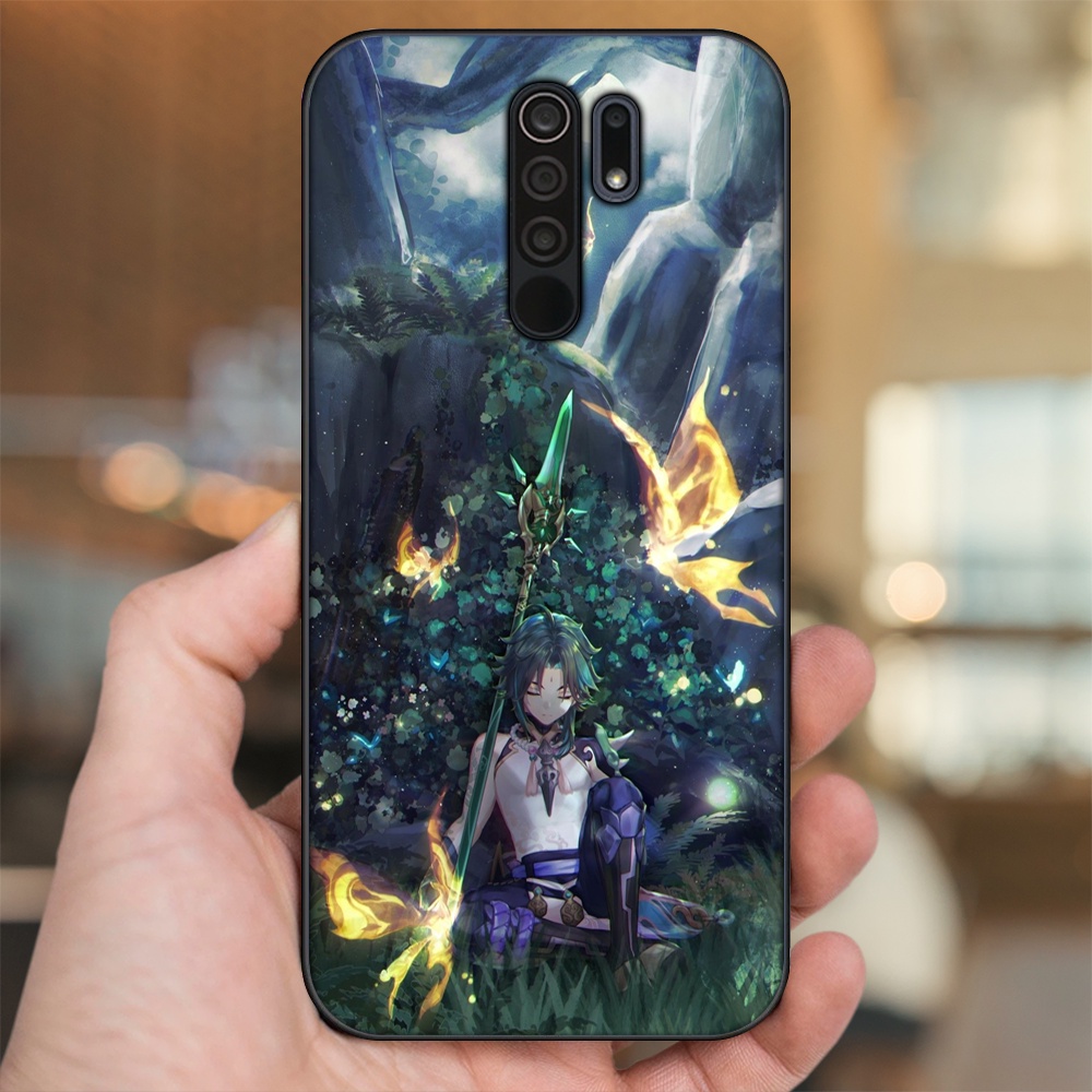 Ốp lưng Xiaomi Redmi 9 viền đen in hình Xiao Genshin Impact