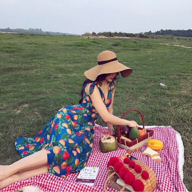 Đầm maxi trái cây