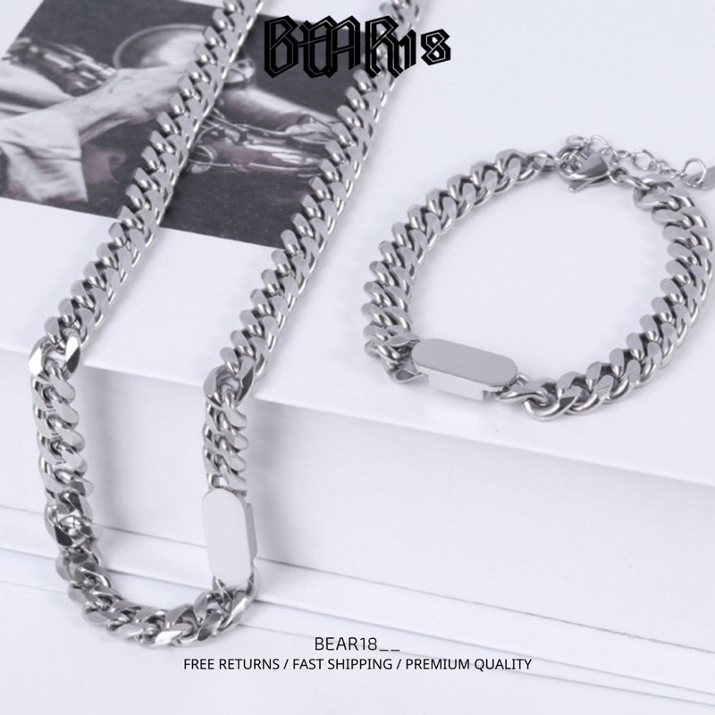 Dây chuyền - vòng cổ titan cao cấp thiết kế đơn giản đẹp độc lạ phù hợp cho nam và nữ phong cách hiphop BEAR18 - VC102