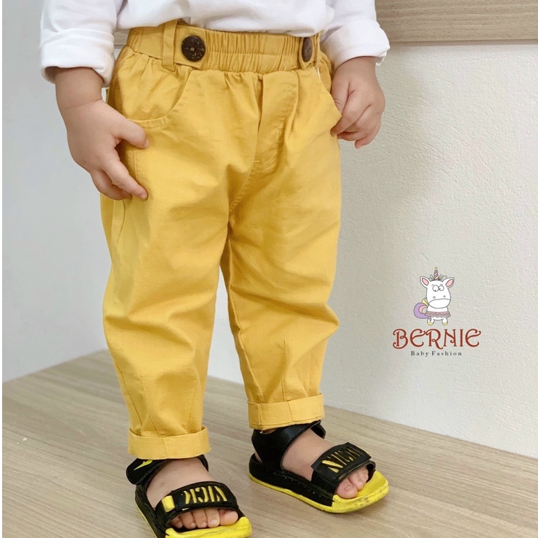 Quần jogger chất liệu linen mềm mịn cho bé trai/ bé gái, quần bé trai 4 màu Bernie