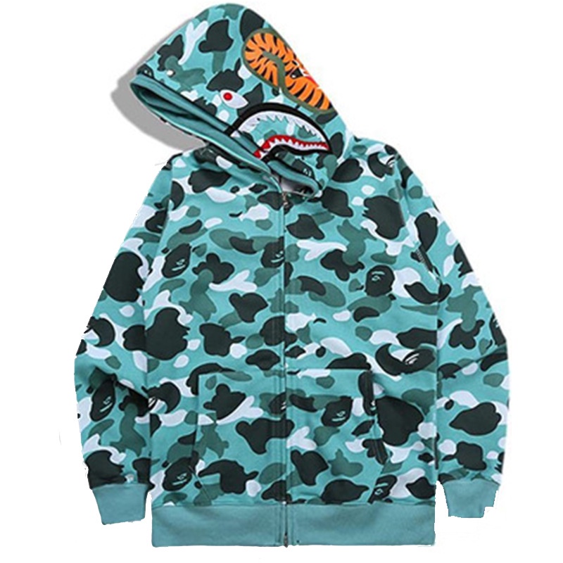 Mới Áo Hoodie Bape Hình Cá Mập Dạ Quang Thời Trang Cá Tính Cho Nam Nữ