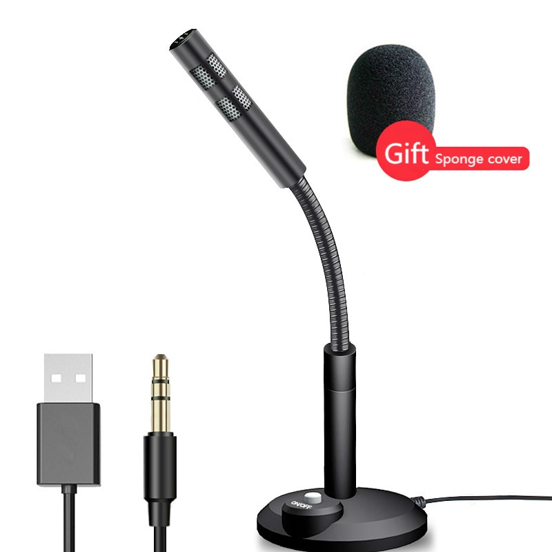 Micrô ngưng tụ có dây 3.5mm / USB cho Máy tính PC Máy tính để bàn Máy tính xách tay Máy tính xách tay Máy tính xách tay Ghi âm Trò chơi Podcasting Micrô