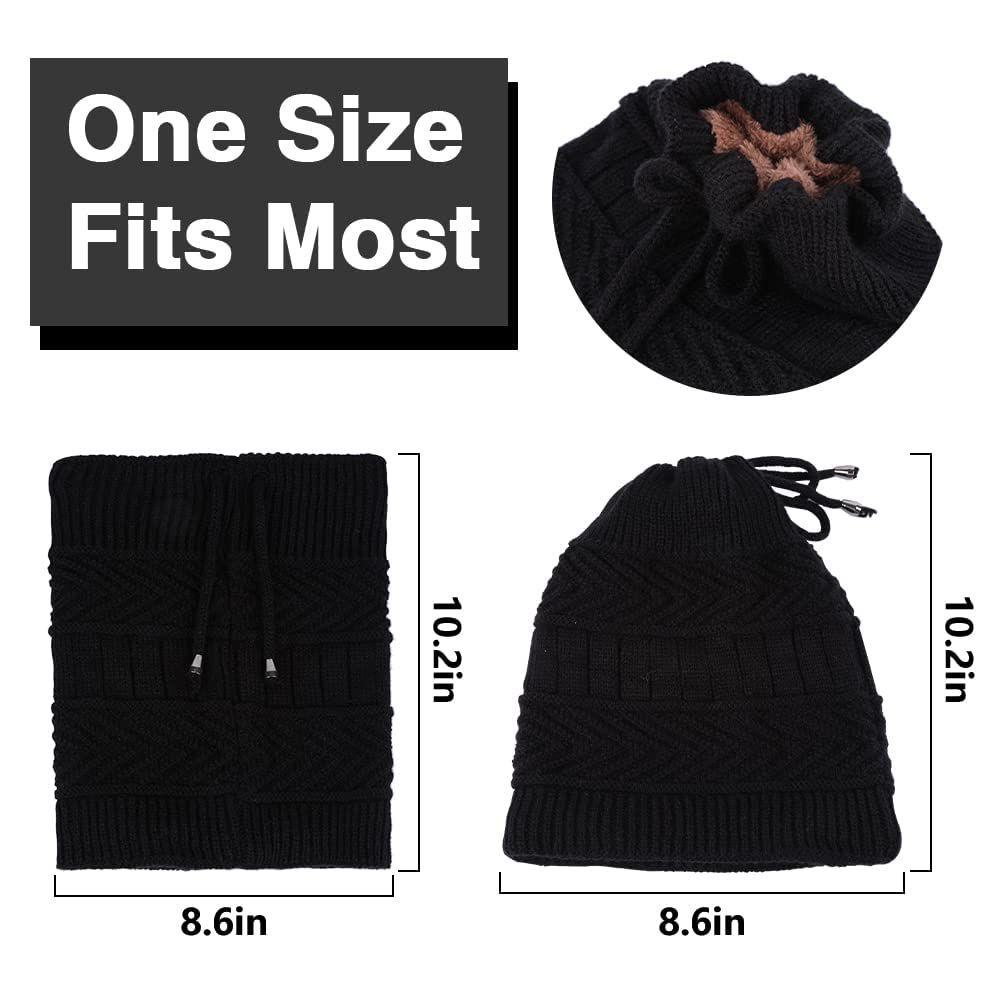 Maxg Mũ Beanie Dệt Kim Lót Lông Cừu Mềm Mại Giữ Ấm Cổ Đuôi Ngựa Chạy Bộ Thể Thao Mùa Đông