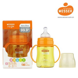 Bình sữa cổ rộng Wesser 180ml