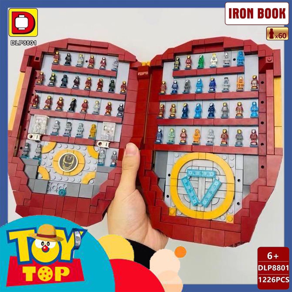 Đồ chơi lắp ráp ghép sách Iron man Nanofigure mẫu Iron Book Nano xếp hình người sắt DLP 8801