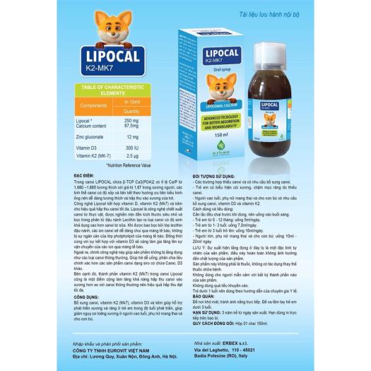 LIPOCAL K2-MK7 - Canxi Thực Vật Giúp Bé Tăng Chiều Cao, Xương Chắc Khỏe