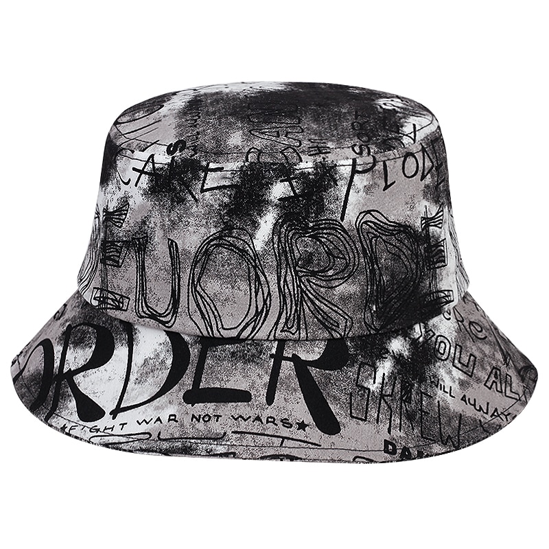 Nón vành cotton họa tiết graffiti thời trang cho nam nữ