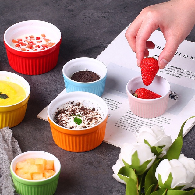 Hũ sứ làm caramen, hũ sứ làm bánh flan , chất sứ đẹp không có nắp
