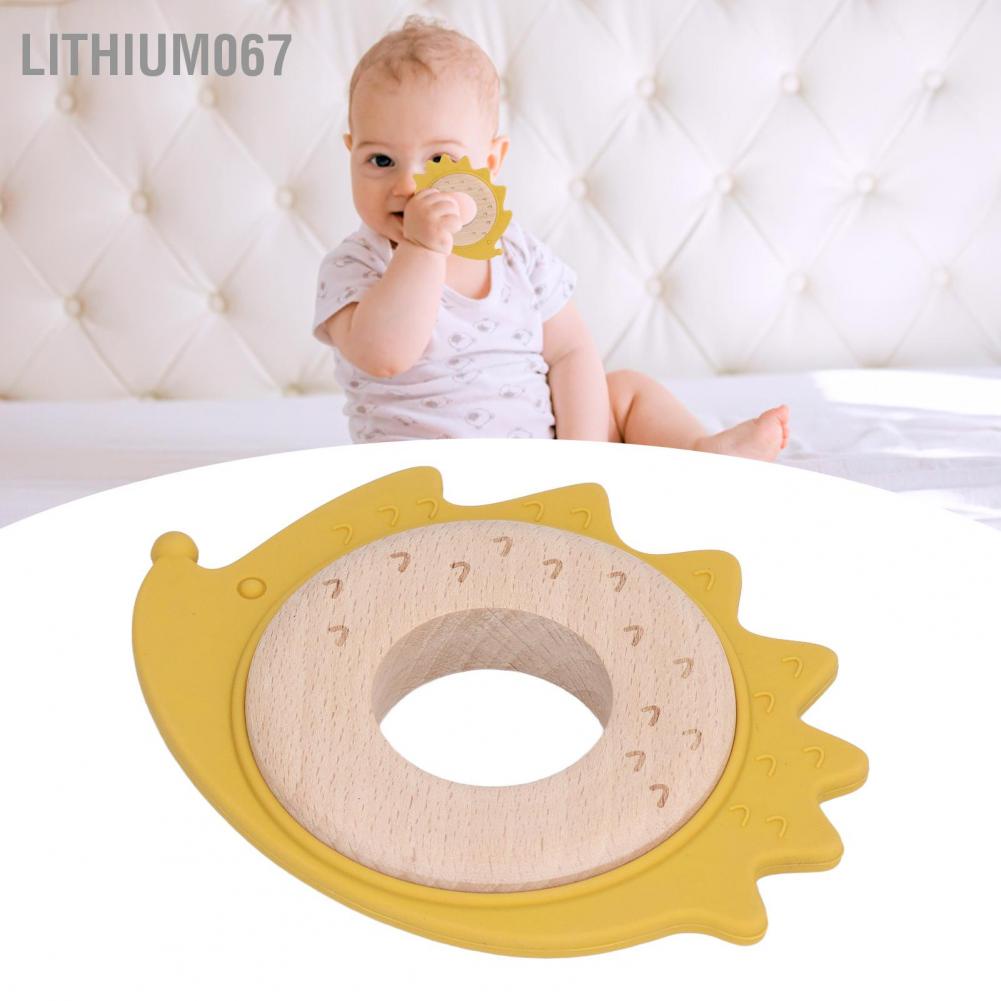 Lithium067 Lithium067 Vòng gỗ Đồ chơi mọc răng silicone hình con vật có thể nhai được Dây buộc cho trẻ sơ sinh