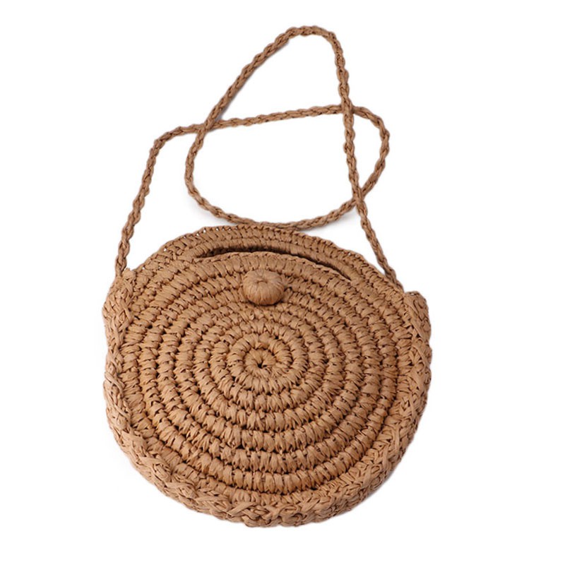 Round Straw Bags Moroccan Palm Basket Bag Women Hand Woven Beach Bag Natural Oval Large Big Tote Circle Handbag
