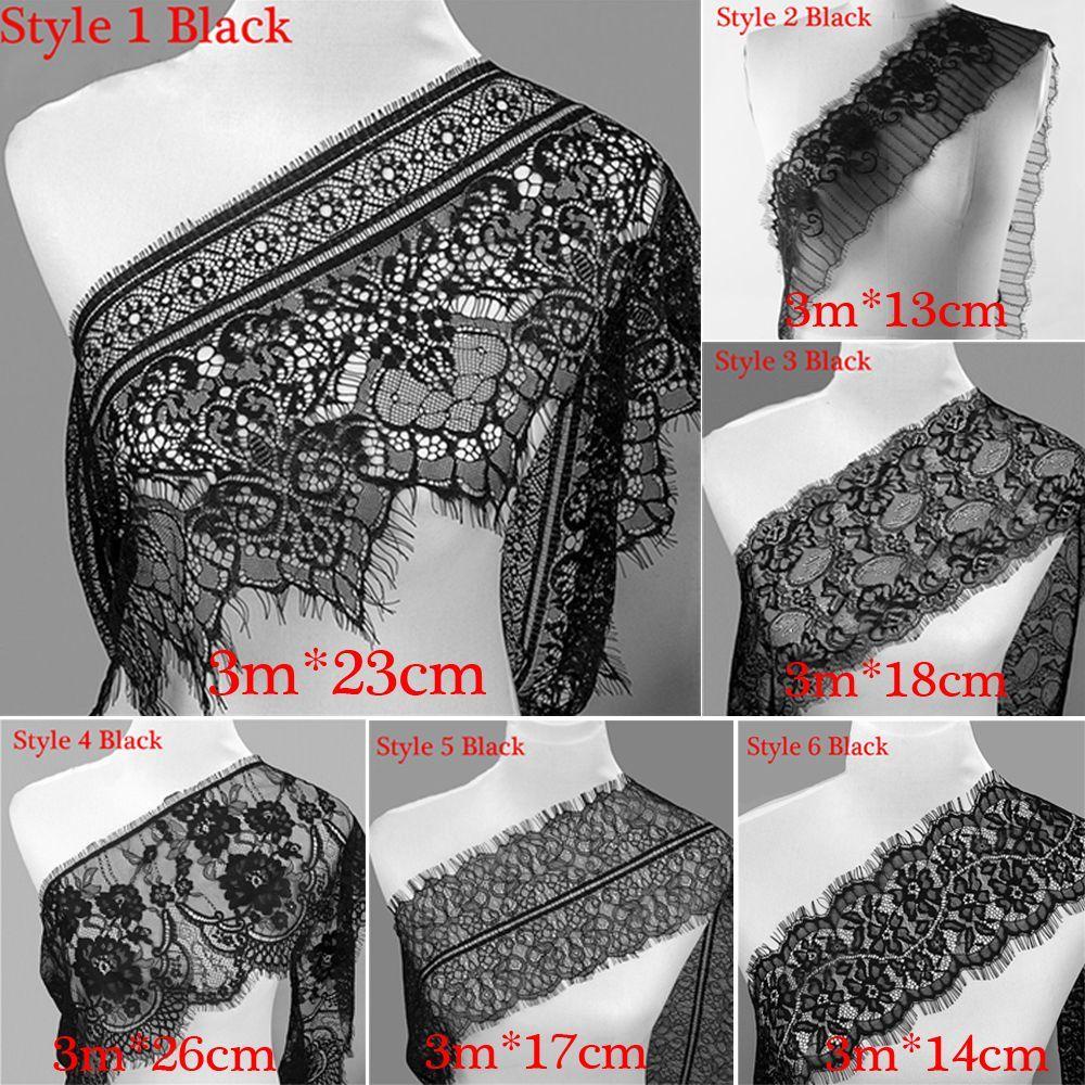 Cuộn Dây Ren Trang Trí Mi Dài 3 Yards Màu Trắng Đen Cổ Điển