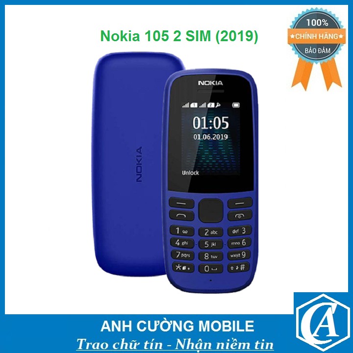 Điện thoại Nokia 105 2 Sim (2019) - Chính hãng