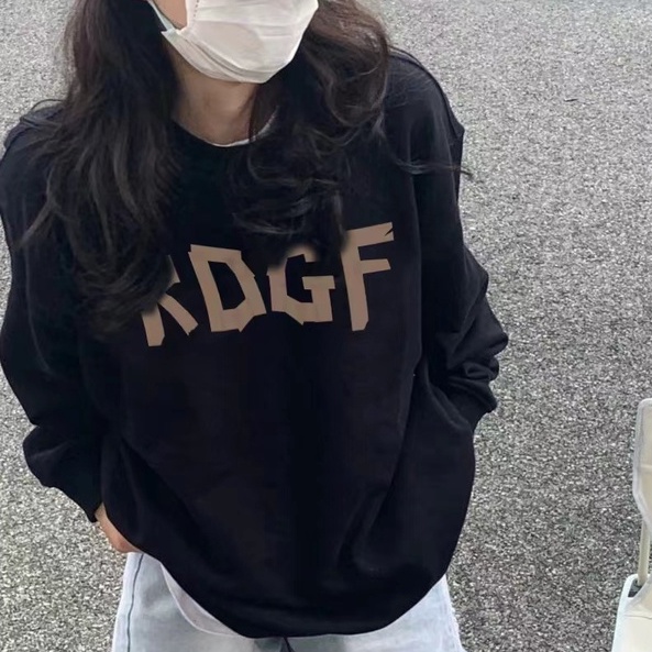 ZHELIHANGFEI Áo Sweater Tay Dài Cổ Tròn Dáng Rộng Phong Cách Preppy