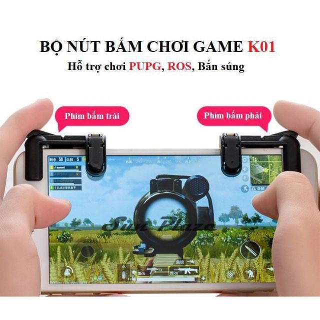 Bộ 2 Nút Bấm Chơi Game PUBG Dòng K01 Hỗ Trợ Chơi Pubg Mobile, Ros Mobile Trên Mobile, Ipad - Nút Cơ