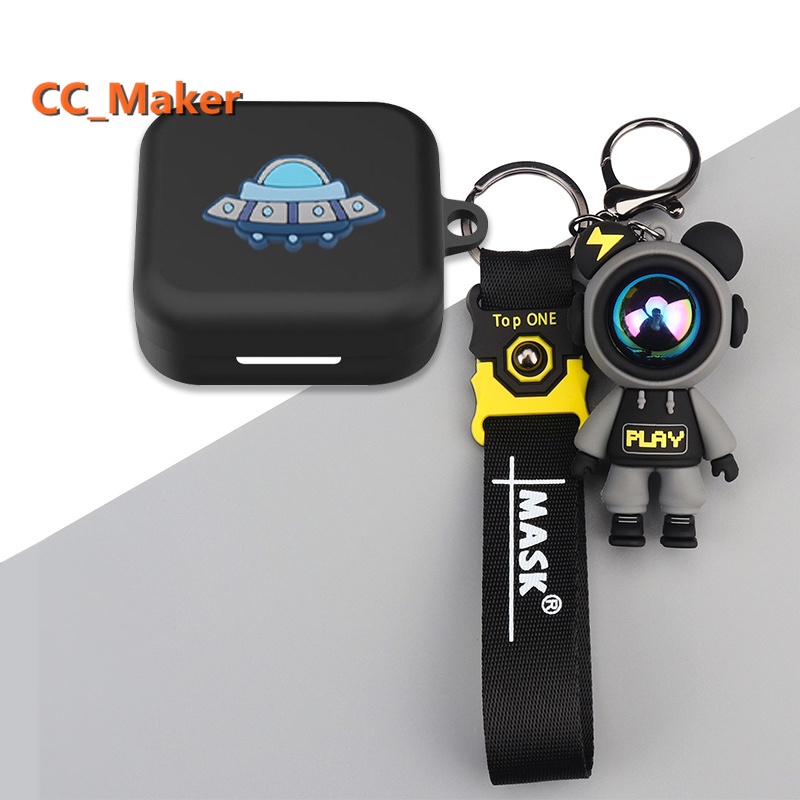 SoundPeats True Air2 Case Cartoon Dinosaur Keychain Pendant SoundPeats Air2 Silicone Soft Shell Case Cute Doraemon Creative Astronaut Pendant SoundPeats True Air2 Cover Shockproof Shell Case