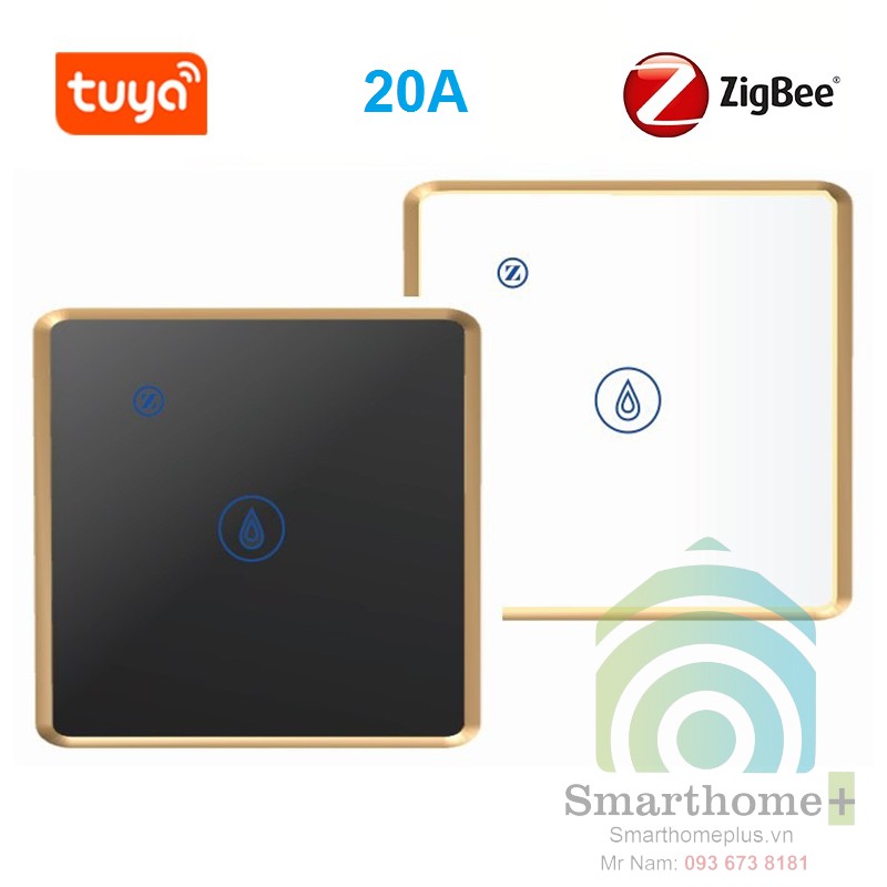 Công Tắc Zigbee Công Suất Lớn 20A Viền Kim Loại Chữ Nhật, Hình Vuông Tuya ZFW2-US