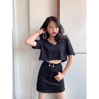 áo cổ tim croptop