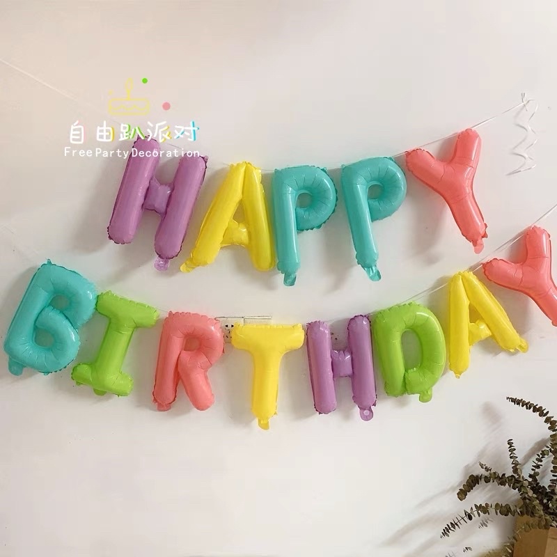 Set bóng happy birthday tone màu Hàn quốc INS