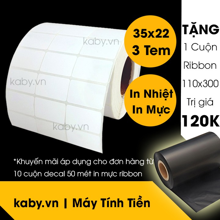 [QUÀ] Giấy In Mã Vạch 3 Tem 22x35 mm - Decal Mã Vạch 3 Tem