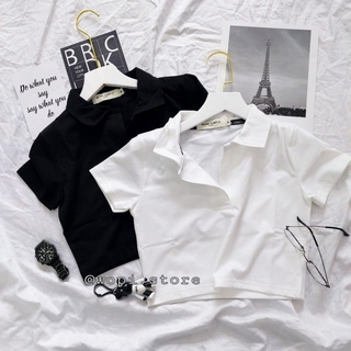 Áo thun croptop cổ đức