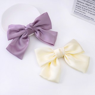 Kẹp tóc Nơ Tiểu Thư Lụa Satin Bản To Cao Cấp, Bím Tóc - GIN SHOP