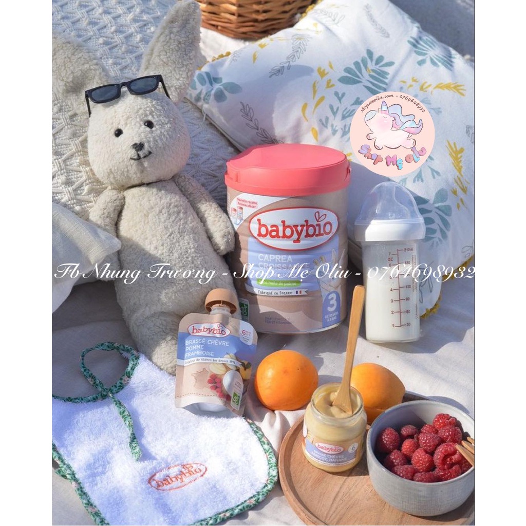 [MẪU MỚI-HÀNG AIR] Sữa Babybio dê nguyên kem hữu cơ số 1, 2, 3 - Hộp 800g