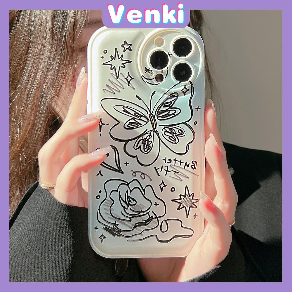 Ốp điện thoại TPU silicon họa tiết bướm túi khí thích hợp cho iPhone 11 Pro Max 13 Pro Max 12 Pro Max 7Plus xr XS Max