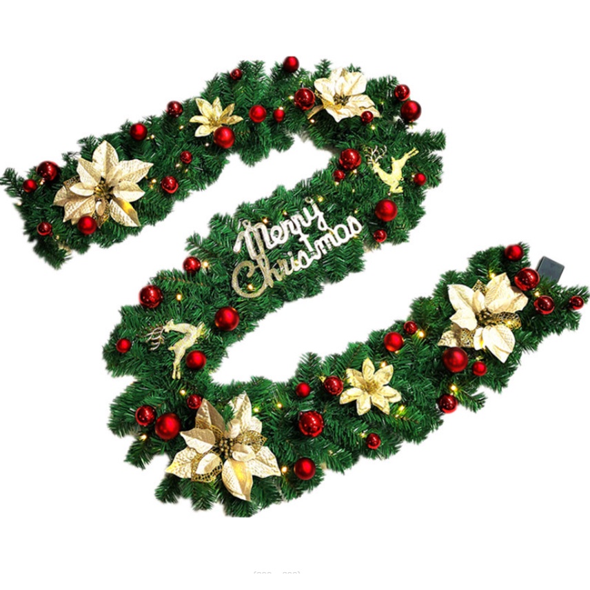 Dây Lá Thông KCS03 Chữ Và Hoa Trang Trí Noel Giáng Sinh
