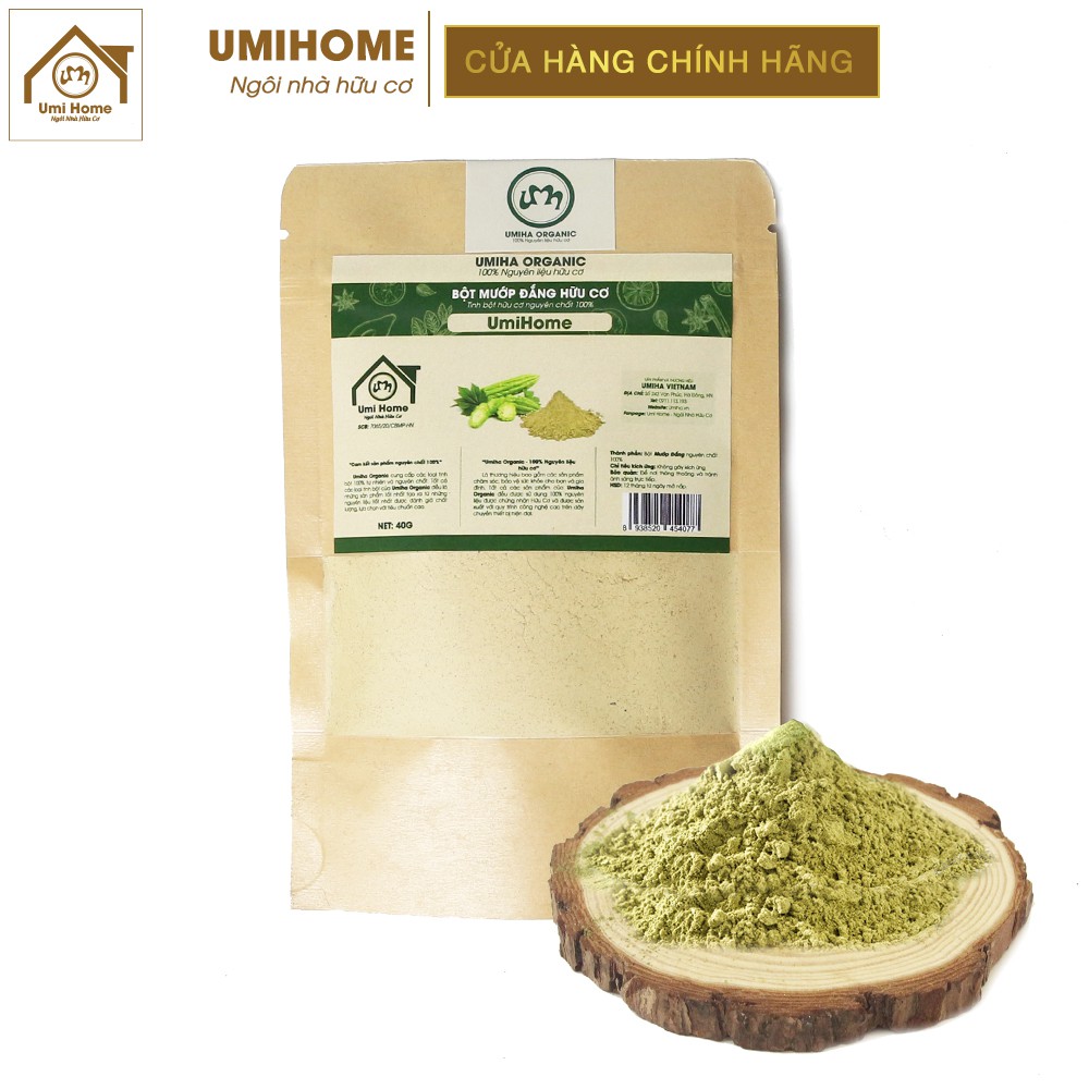 Bột Mướp Đắng đắp mặt nạ hữu cơ UMIHOME nguyên chất 40g | Bitter gourd powder 100% Organic