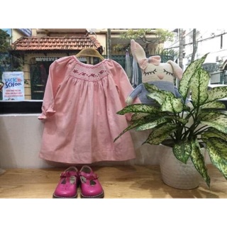 Smock nhung hồng dày dặn