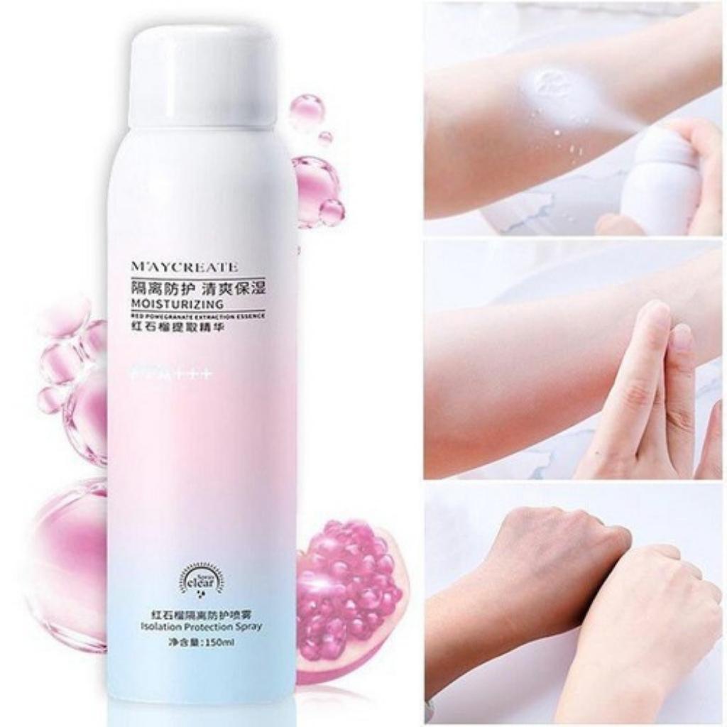 Xịt chống nắng Maycreate 150ml chính hãng nội địa Trung xịt chống nắng trắng da toàn thân, kem chống nắng dạng xịt body