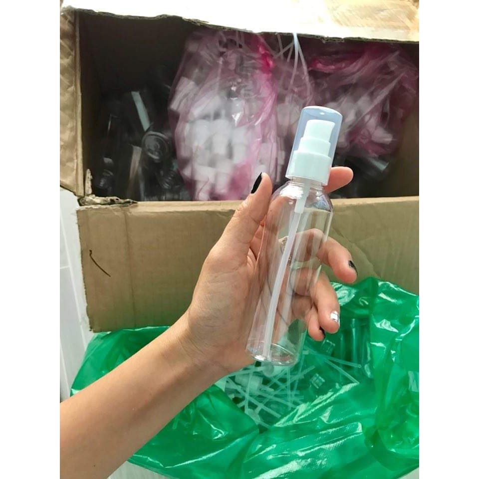 Chai nhựa chiết xịt phun sương 100ml, chiết nước rửa tay khô mỹ phẩm nhỏ gọn bỏ túi