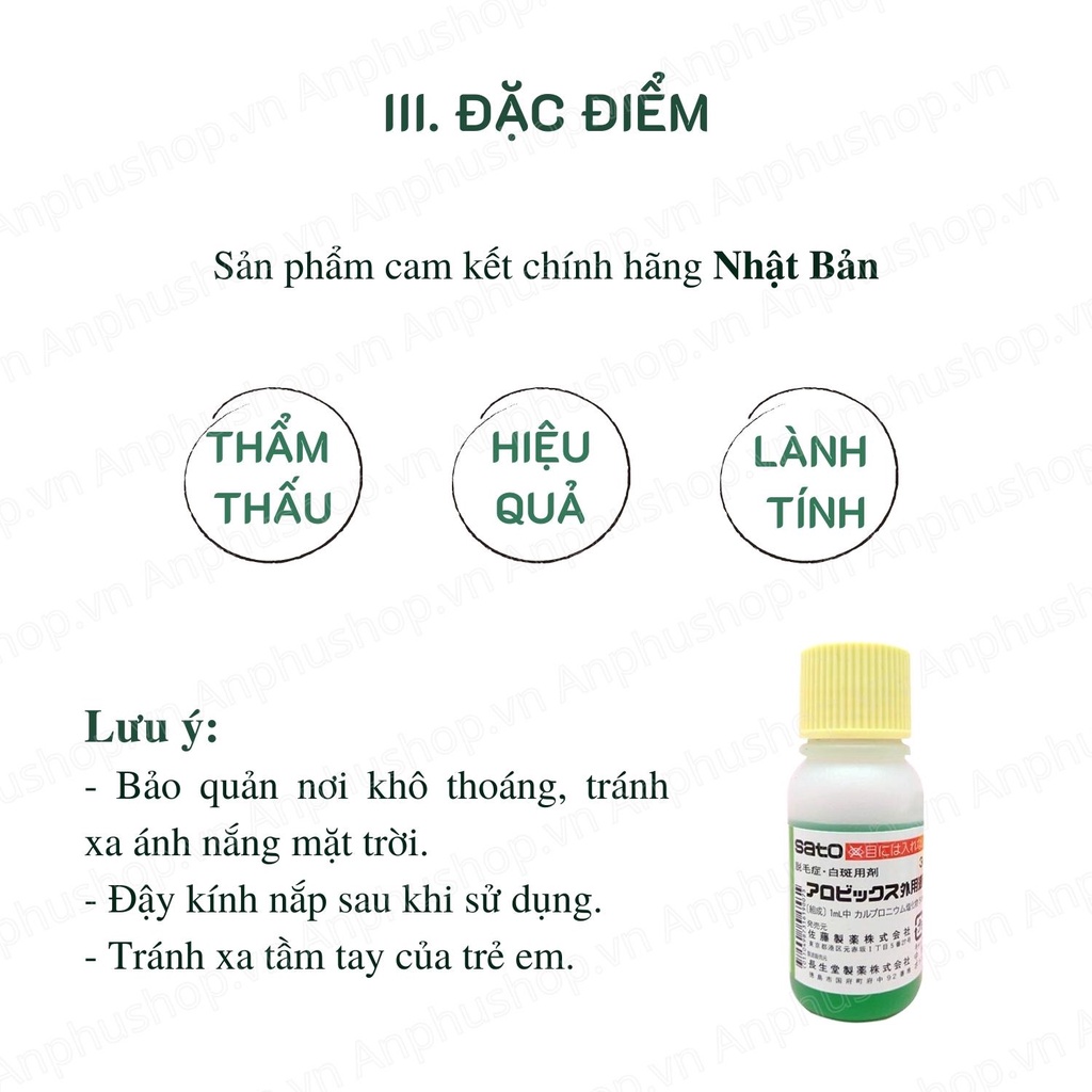 Tinh chất mọc tóc thảo dược Sato Arovics 30ml kiểm soát Rụng Tóc, Thưa tóc, Hói Đầu  - Sản phẩm chính hãng Nhật Bản
