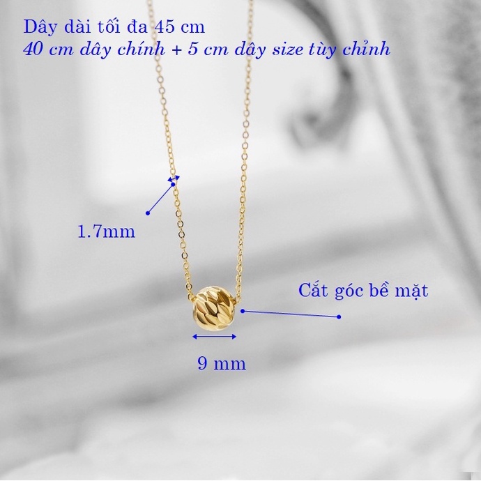 Dây chuyền bi tròn titan cá tính sáng màu nổi bật không đen gỉ