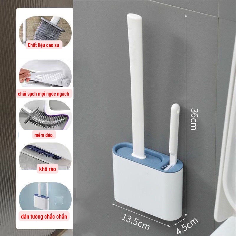 Cọ Bồn Cầu Chổi Cọ Nhà Vệ Sinh Có Giá Đựng Dán Tường Titan.st