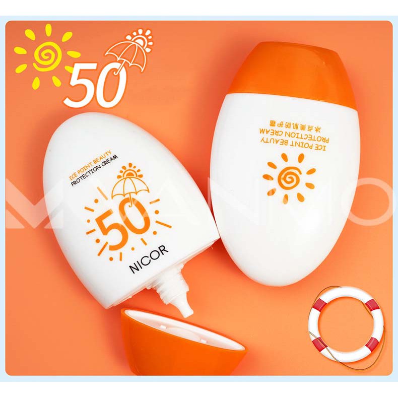 Kem Chống Nắng NICOR SPF50+ 60g Bảo Vệ Da Chống Tia Cực Tím An Toàn Tuyệt Đối Cho Da