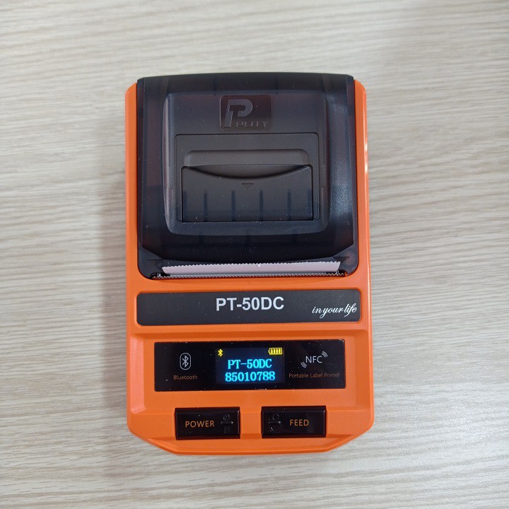 Máy in hóa đơn, in tem nhiệt không dây Bluetooth di động Puty PT-50DC