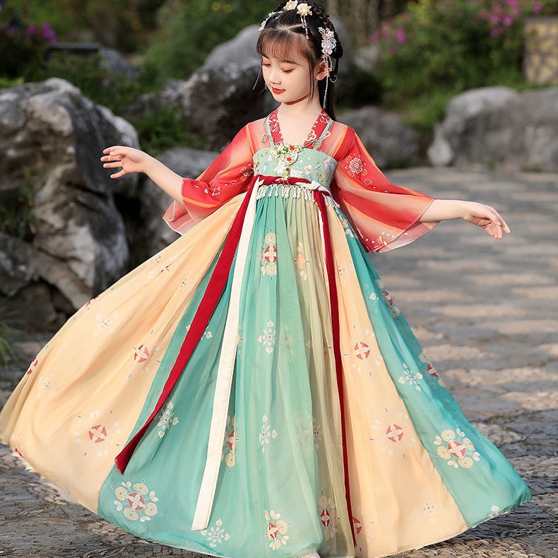 Bộ Hán Phục Phong Cách Trung Hoa Cổ Điển Thiết Kế Mới Xinh Xắn Thời Trang Dành Cho Bé Gái