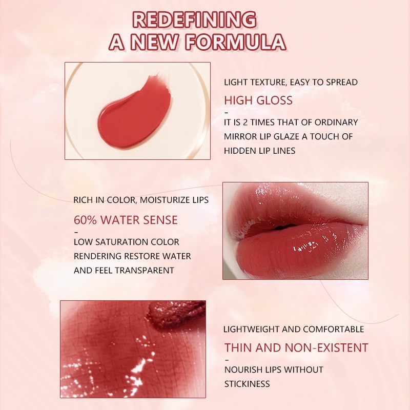 Son Bóng Pudaier 6 Màu Tùy Chọn Dưỡng Ẩm Không Dính Cốc 10g