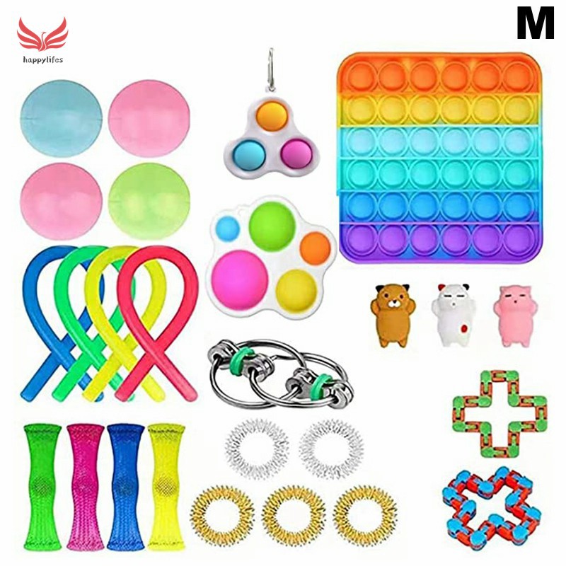 Set 22 đồ chơi vui nhộn giảm căng thẳng tiktok Push Pop It Fidget Bubble Sensory Toy Đồ Chơi giải stress bong bóng Trẻ Đồ Chơi Giáo Dục đồ chơi bé đồ chơi cho chơi Đồ chơi giải tỏa căng thẳng đàn stress  đồ chơi cho trẻ em bé trai bé gái