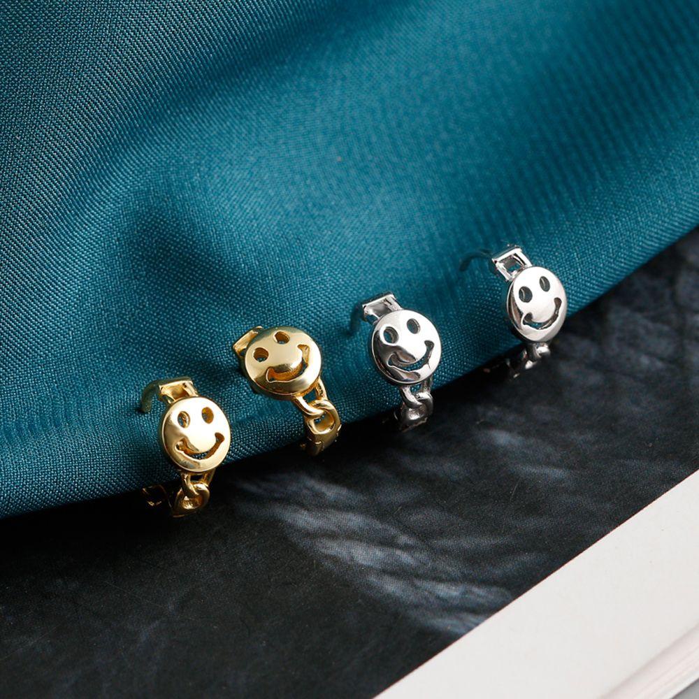 Bông Tai Hình Mặt Cười Màu Trơn Thời Trang Cho Nữ