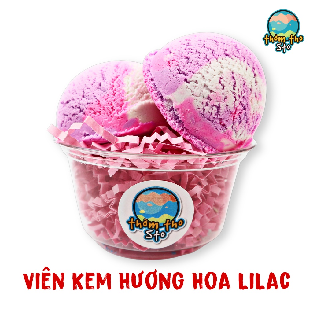 Viên kem tạo bọt bồn tắm bồng bềnh hương HOA LILAC nhiều bọt mềm da, bubble scoop, 80, 160, 240 gram