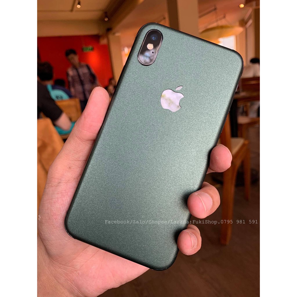 [IPHONE] Tấm Dán Skin FULL màu Matte Green Metallic Dành cho 5 6 7 6plus 7plus 8plus X XR XSMAX 11 PRO MAX 12 PRO MAX