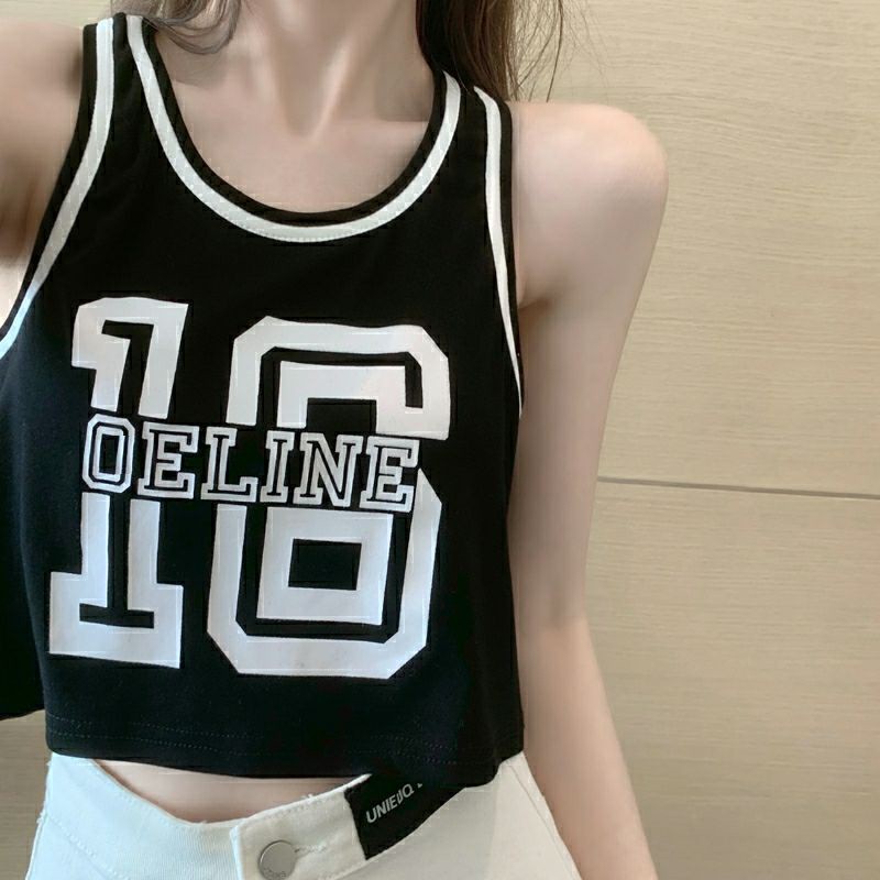 ÁO 3 LỖ CROPTOP THỂ THAO IN SỐ 16 VATI