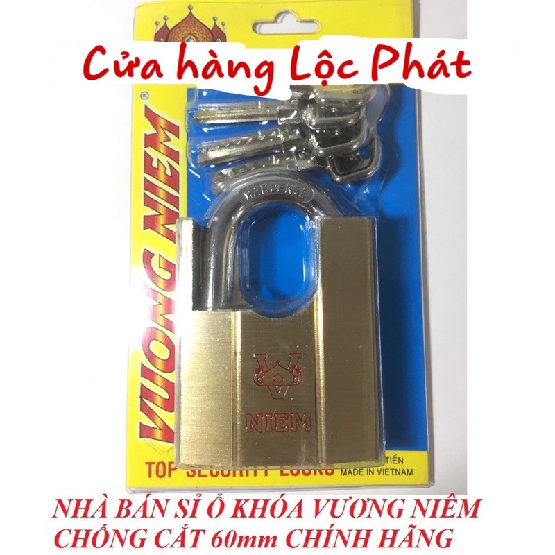 Ổ Khoá Vương Miện CAO CẮP chống cắt 60mm. Đồng thau - Siêu bền, chống trộm hiệu quả - Hàng chính hãng