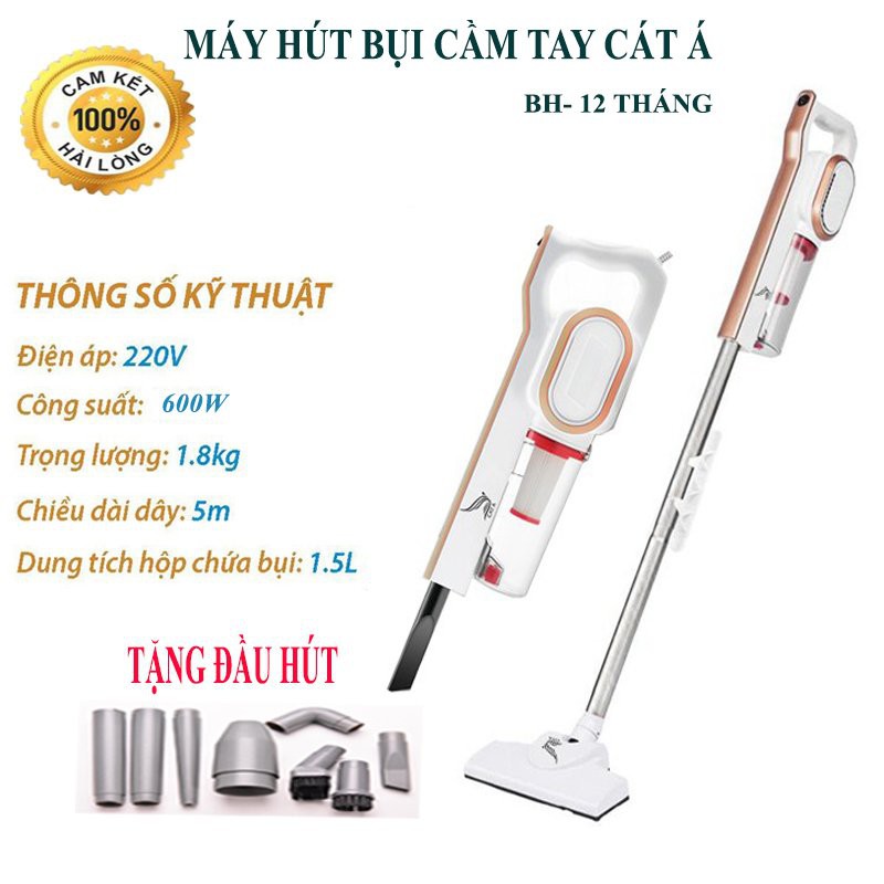 [Bảo Hành] Máy hút bụi gia đình cầm tay Cát Á 2 trong 1 công suất 600W bộ lọc HEPA Tặng kèm 9 đầu Hút